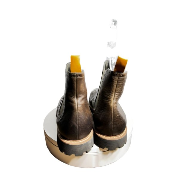Clarks Brown Leather Slip On Elastic Ankle Boots main image 9
